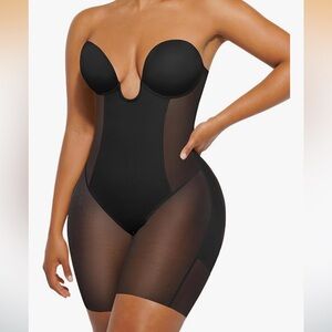 SHAPELLX Shapewear Deep Plunge Backless Body Shaper Size Small 4 6